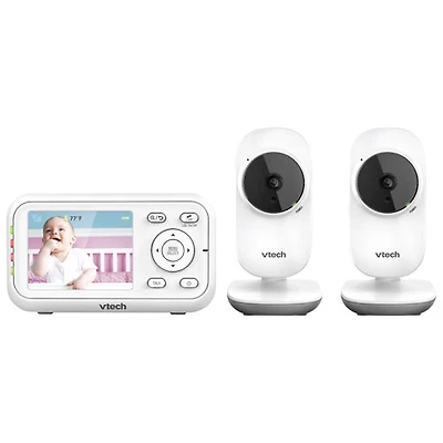 Vtech 2.8" Video Baby Monitor with 2 Cameras, Night Vision & Two-Way Communication (VM3252-2)