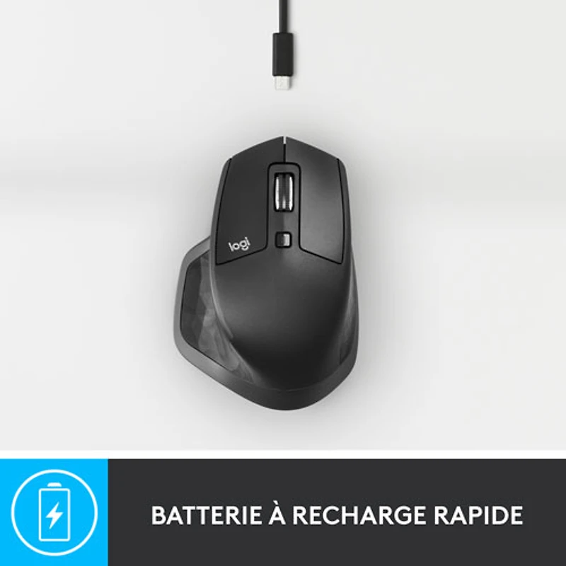 Souris laser Bluetooth MX Master 2S de Logitech - Graphite