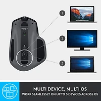 Souris laser Bluetooth MX Master 2S de Logitech - Graphite