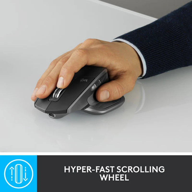 Souris laser Bluetooth MX Master 2S de Logitech - Graphite