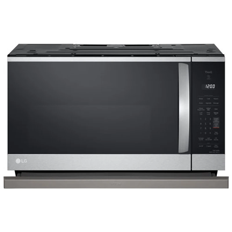 Four à micro-ondes à hotte intégrée avec EasyClean et ExtendaVent de LG - 2,1 pi³ - Inox antiempreinte