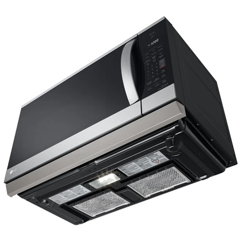 Four à micro-ondes à hotte intégrée avec EasyClean et ExtendaVent de LG - 2,1 pi³ - Inox antiempreinte