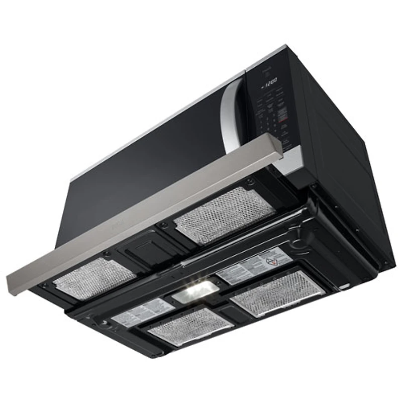 Four à micro-ondes à hotte intégrée avec EasyClean et ExtendaVent de LG - 2,1 pi³ - Inox antiempreinte