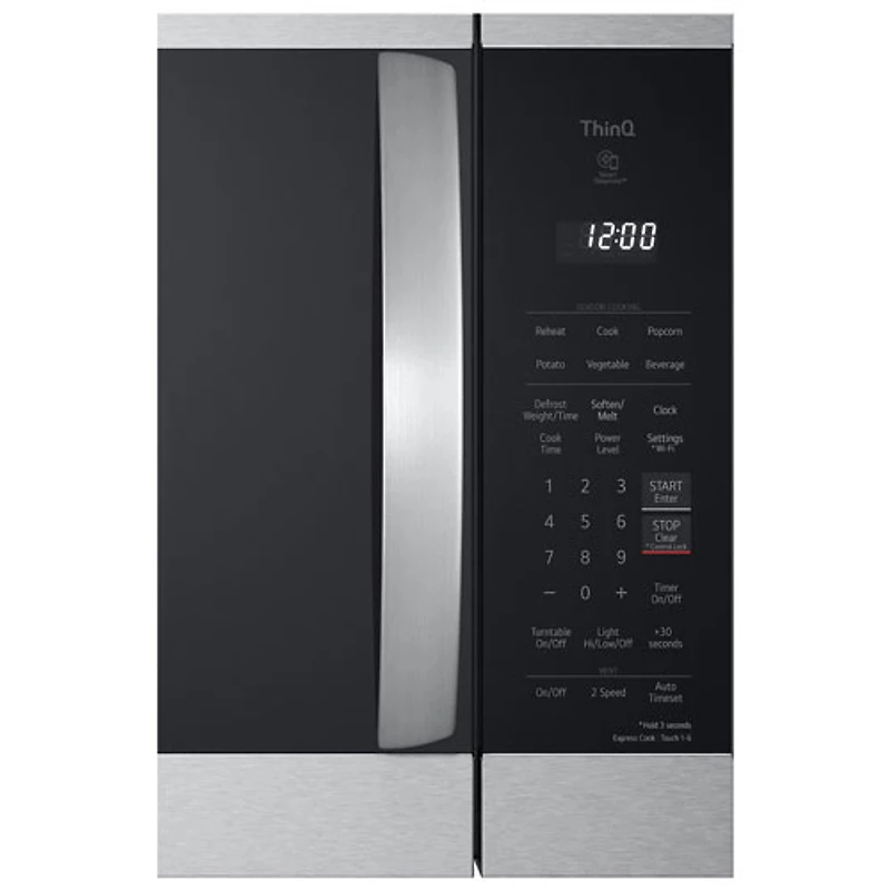 Four à micro-ondes à hotte intégrée avec EasyClean et ExtendaVent de LG - 2,1 pi³ - Inox antiempreinte