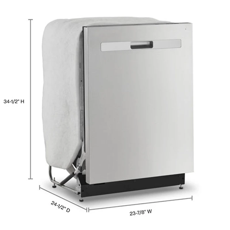 Lave-vaisselle encastrable 24 po 51 dB avec troisième panier de Whirlpool (WDP730HAMZ) - Inox