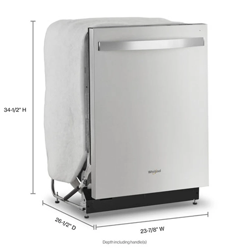 Lave-vaisselle encastrable 24 po 51 dB avec troisième panier de Whirlpool (WDT730HAMZ) - Inox