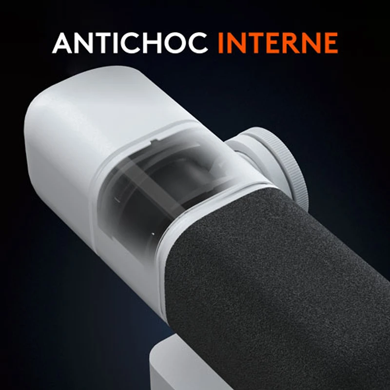 Microphone de radiodiffusion XLR Blue Sona Active Dynamic de Logitech - Blanc cassé