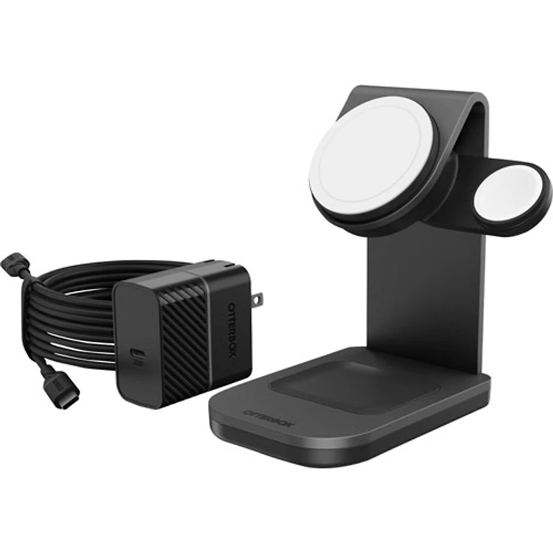 Station de chargement sans fil 3-en-1 de 15 W avec MagSafe d'OtterBox (78-80871) - Noir