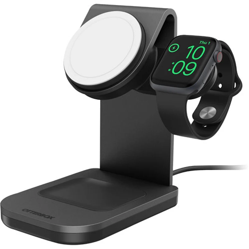 Station de chargement sans fil 3-en-1 de 15 W avec MagSafe d'OtterBox (78-80871) - Noir