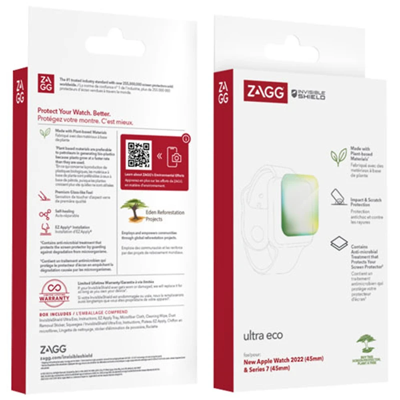 InvisibleShield by ZAGG Ultra Eco 45mm Screen Protector for Apple Watch