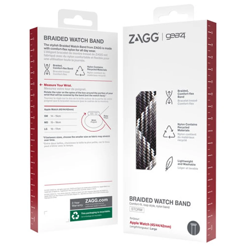 Bracelet de montre tressé de Gear4 pour Apple Watch 42/44/45 mm - Tempête