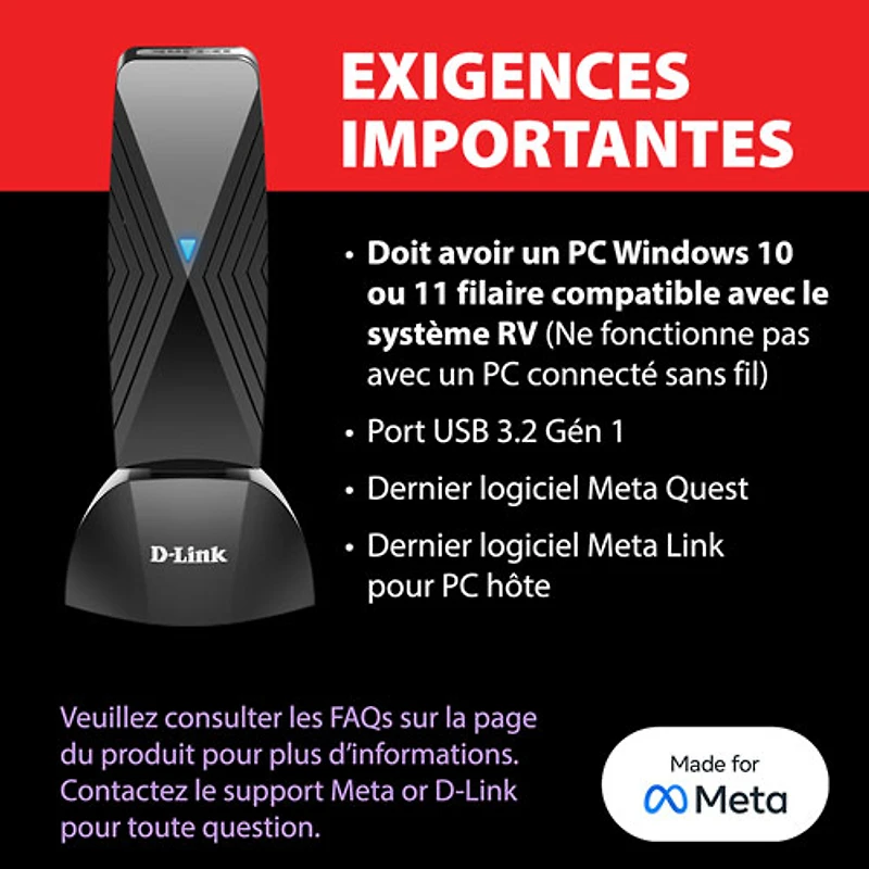 VR Air Bridge de D-Link pour Meta Quest 2