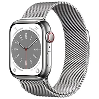 Apple Watch Series 8 mm (GPS + Cell) en acier inoxydable argenté et bracelet milanais argenté de Rogers - /M