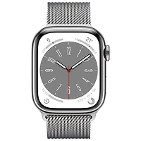 Apple Watch Series 8 mm (GPS + Cell) en acier inoxydable argenté et bracelet milanais argenté de Rogers - /M