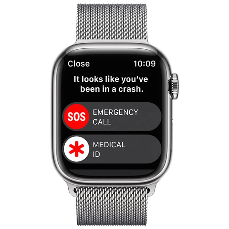 Apple Watch Series 8 mm (GPS + Cell) en acier inoxydable argenté et bracelet milanais argenté de Rogers - /M