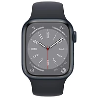 Apple Watch Series 8 41 mm (GPS + Cell) en aluminium minuit avec bracelet sport minuit de Bell - P/M - Financement mensuel
