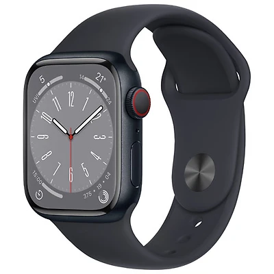 Apple Watch Series 8 mm (GPS + Cell) en aluminium minuit avec bracelet sport minuit de Virgin Plus - /M