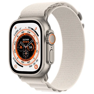 TELUS Apple Watch Ultra (GPS + Cellular) 49mm Titanium Case w/ Starlight Alpine Loop