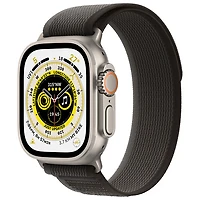 Apple Watch Ultra (GPS + Cellular) avec boîtier de 49 mm en titane et bracelet sentier noir/gris de Rogers - Moyen/Grand - Financement mensuel