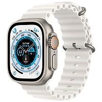 Apple Watch Ultra (GPS + Cellular) avec boîtier de 49 mm en titane et bracelet océan blanc de Rogers - Financement mensuel