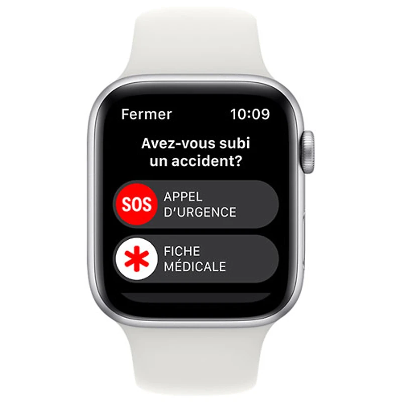 Apple Watch SE mm (GPS + Cell) en aluminium argenté avec bracelet sport blanc (2022) de TELUS