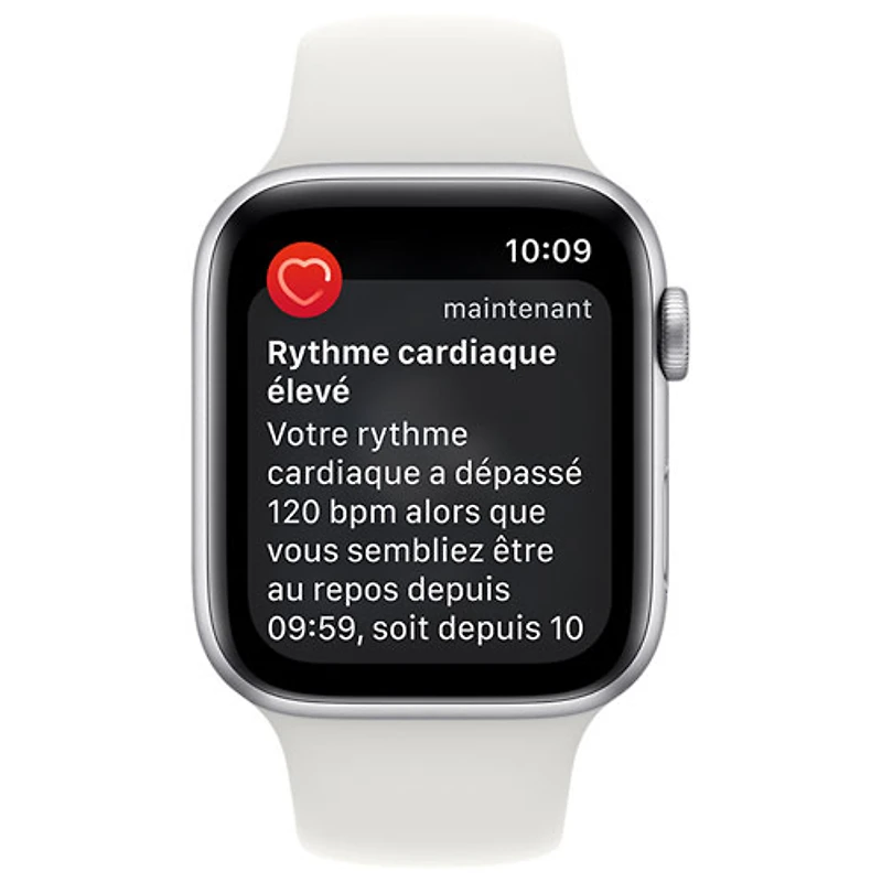 Apple Watch SE mm (GPS + Cell) en aluminium argenté avec bracelet sport blanc (2022) de Bell