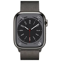 Apple Watch Series 8 mm (GPS + Cell) en acier inoxydable graphite et bracelet milanais graphite de TELUS - /M