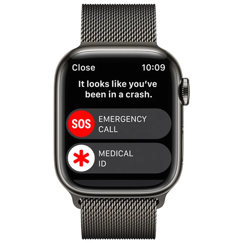 Apple Watch Series 8 mm (GPS + Cell) en acier inoxydable graphite et bracelet milanais graphite de TELUS - /M