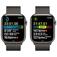 Apple Watch Series 8 45 mm (GPS + Cell) en acier inoxydable graphite et bracelet milanais graphite de Rogers - M/G - Financement mensuel