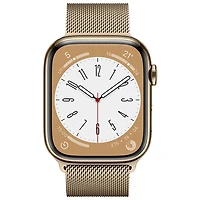 TELUS Apple Watch Series 8 (GPS + Cellular) 45mm Gold Stainless Steel Case w/ Gold Milanese Loop - M/L - Monthly Financing