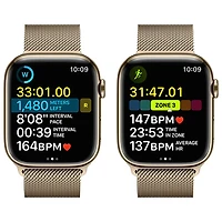 TELUS Apple Watch Series 8 (GPS + Cellular) 45mm Gold Stainless Steel Case w/ Gold Milanese Loop - M/L - Monthly Financing