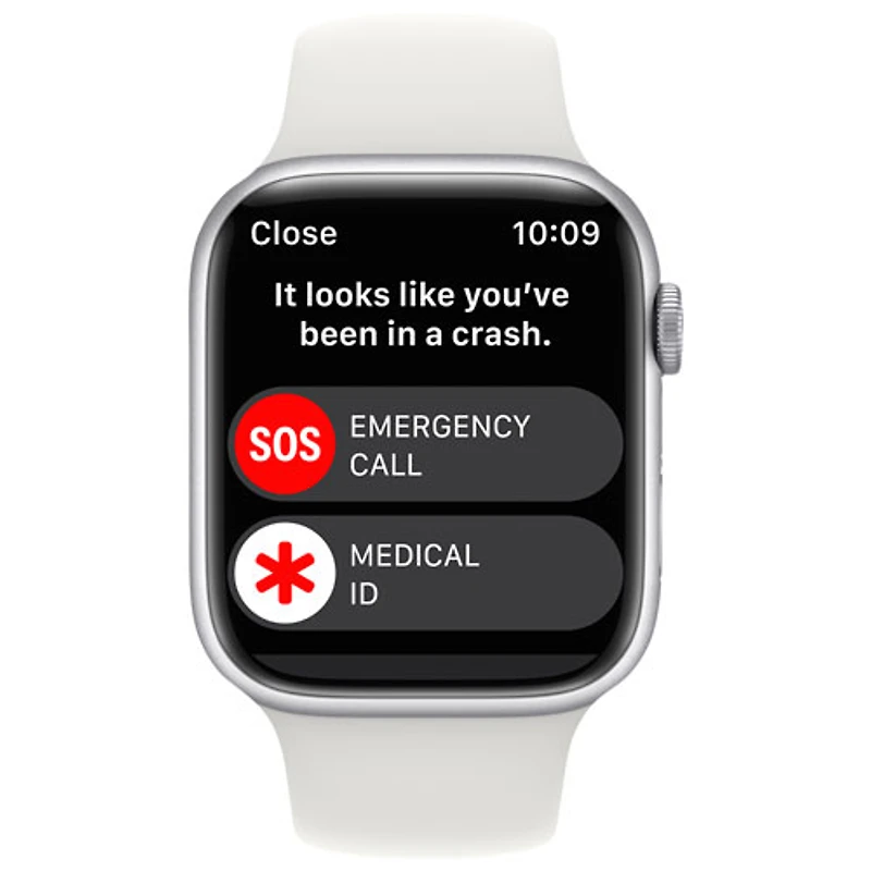 Apple Watch Series 8 45 mm (GPS + Cell) en aluminium argenté et bracelet de sport blanc de TELUS - M/G - Financement mensuel