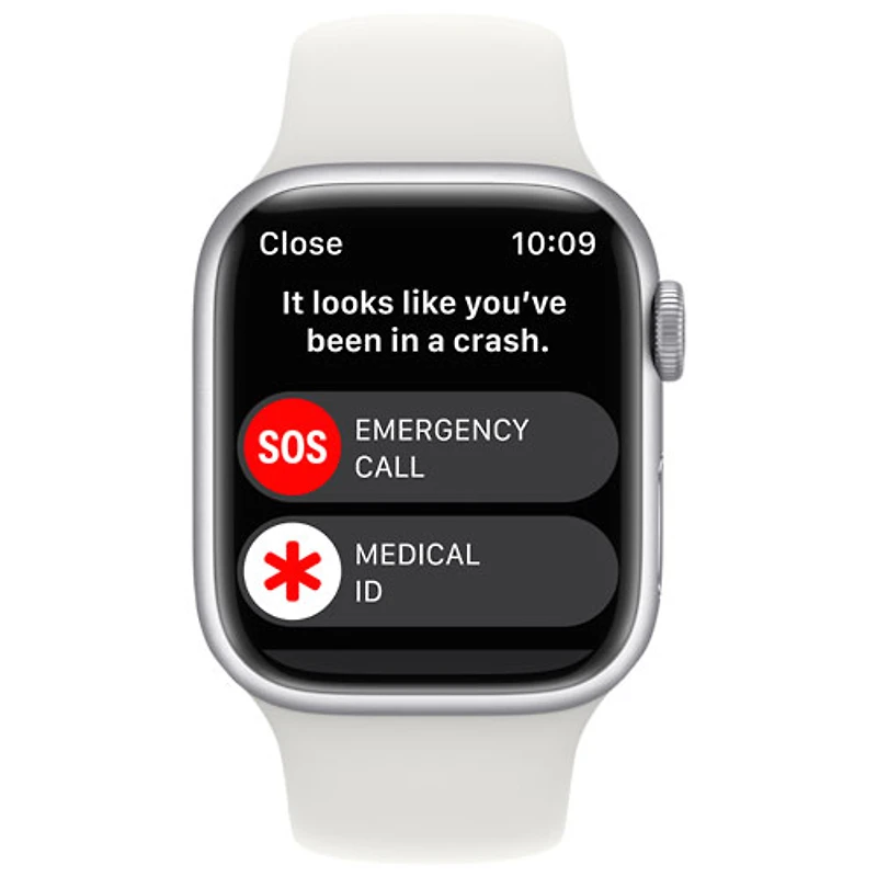 Apple Watch Series 8 41 mm (GPS + Cell) en aluminium argenté et bracelet de sport blanc de Rogers - P/M - Financement mensuel
