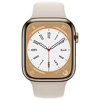 Apple Watch Series 8 45 mm (GPS + Cell) en acier inoxydable doré et bracelet de sport comète de Rogers - M/G - Financement mensuel