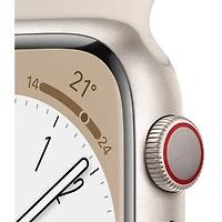 Bell Apple Watch Series 8 (GPS + Cellular) 41mm Starlight Aluminum Case w/ Starlight Sport Band - S/M - Monthly Financing
