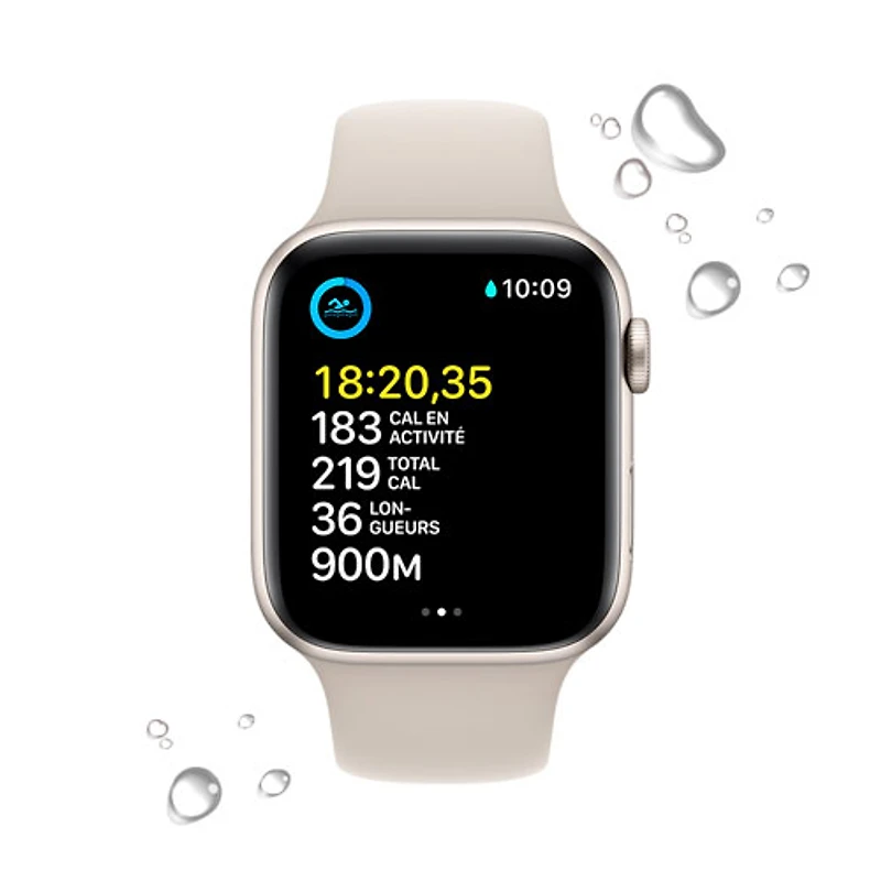 Apple Watch SE mm (GPS + Cell) en aluminium comète avec bracelet sport comète (2022) de Bell