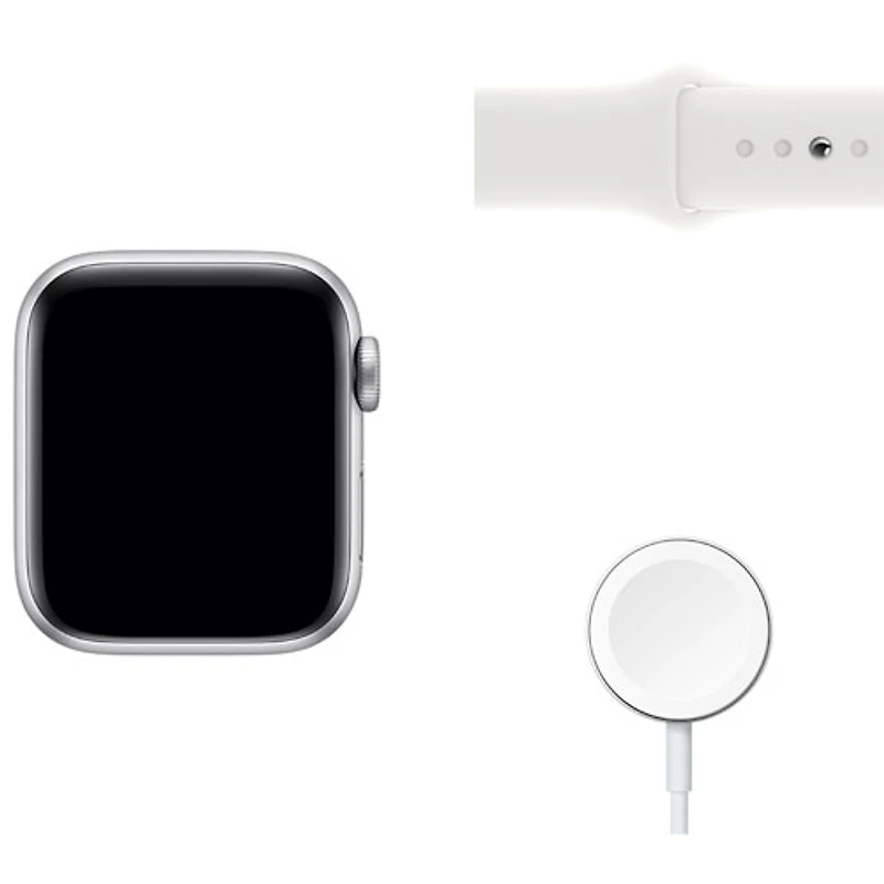 Rogers Apple Watch SE (GPS + Cellular) 40mm Silver Aluminum Case with White Sport Band (2022) - Monthly Financing