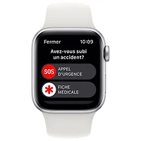 Apple Watch SE 40 mm (GPS + Cell) en aluminium argenté avec bracelet sport blanc (2022) de Freedom Mobile - Paiement Balance mensuel