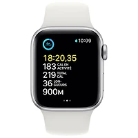 Apple Watch SE 40 mm (GPS + Cell) en aluminium argenté avec bracelet sport blanc (2022) de Freedom Mobile - Paiement Balance mensuel