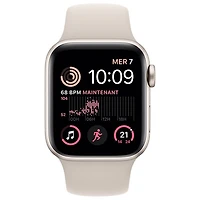 TELUS Apple Watch SE (GPS + Cellular) 40mm Starlight Aluminum Case w/ Starlight Sport Band (2022) - Monthly Financing