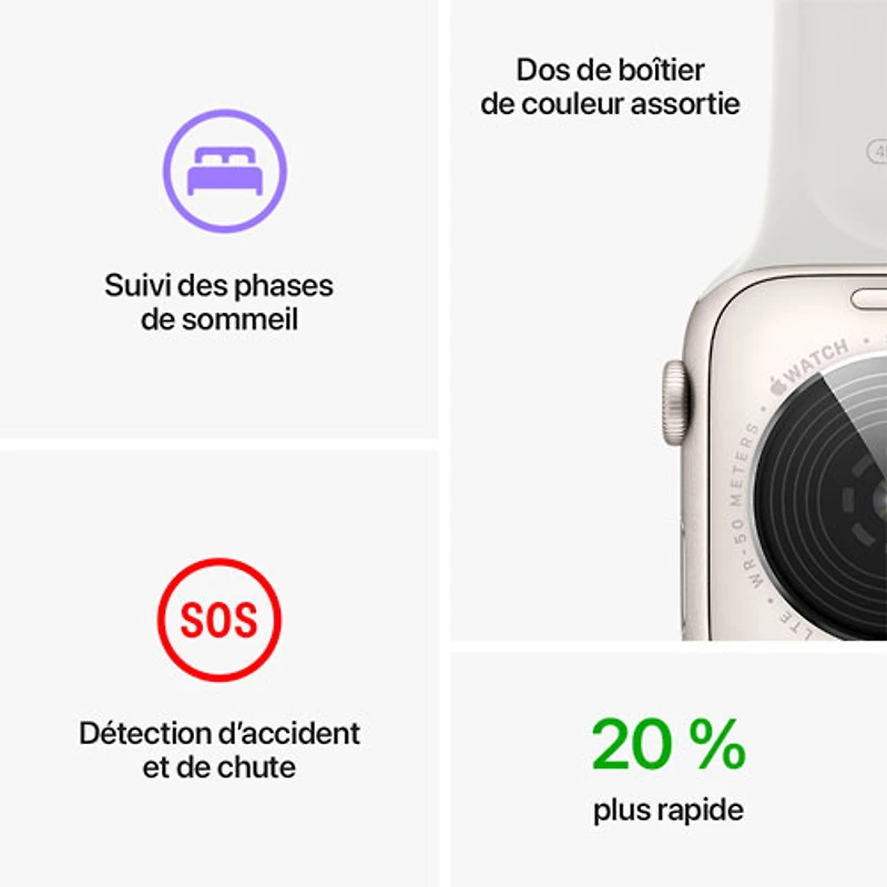 TELUS Apple Watch SE (GPS + Cellular) 40mm Starlight Aluminum Case w/ Starlight Sport Band (2022) - Monthly Financing