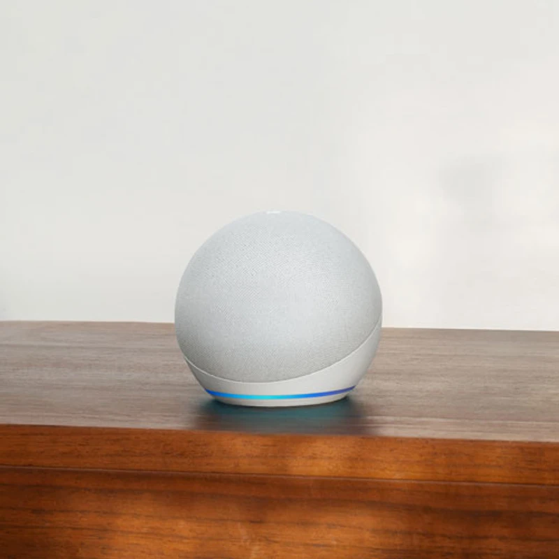 Haut-parleur intelligent Echo Dot d'Amazon (5e génération) avec Alexa - Blanc glacier