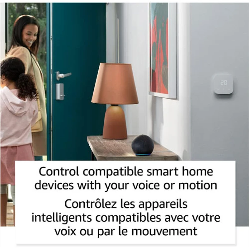 Haut-parleur intelligent Echo Dot d'Amazon (5e génération) avec Alexa - Blanc glacier