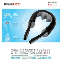 Appareil de massage shiatsu chauffant du cou avec vibration d’ObusForme