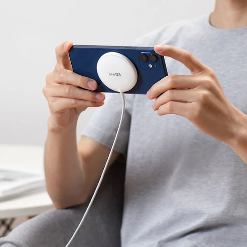 Tapis de chargement magnétique sans fil de 7,5 W PowerWave d'Anker (A2565H21-1) - Blanc