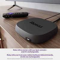 Lecteur Ultra 2022 4K/HDR/Dolby Vision de Roku, télécommande avec batterie rechargeable, commandes vocales mains libres, détecteur de télécommande perdue et écoute privée