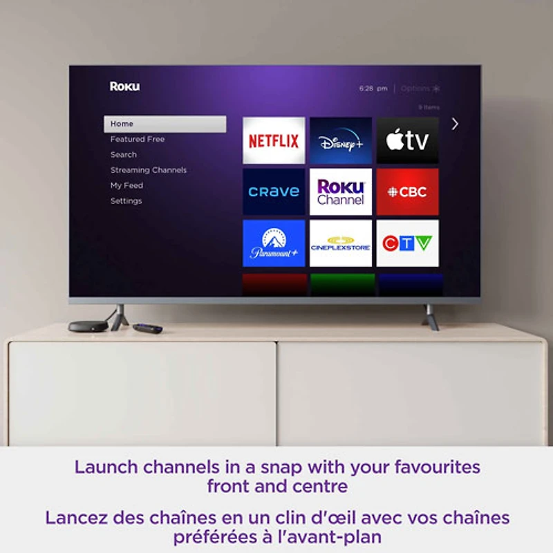 Lecteur Ultra 2022 4K/HDR/Dolby Vision de Roku, télécommande avec batterie rechargeable, commandes vocales mains libres, détecteur de télécommande perdue et écoute privée