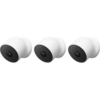 Caméra de surveillance intérieure/extérieure sans fil Nest Cam de Google - Paquet de 3 - Blanc