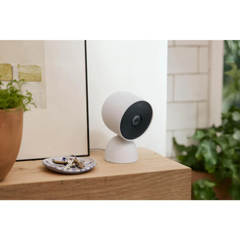 Caméra de surveillance intérieure/extérieure sans fil Nest Cam de Google - Paquet de 3 - Blanc