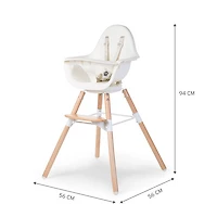 Chaise haute Evolu One.80 avec plateau de Childhome - Blanc